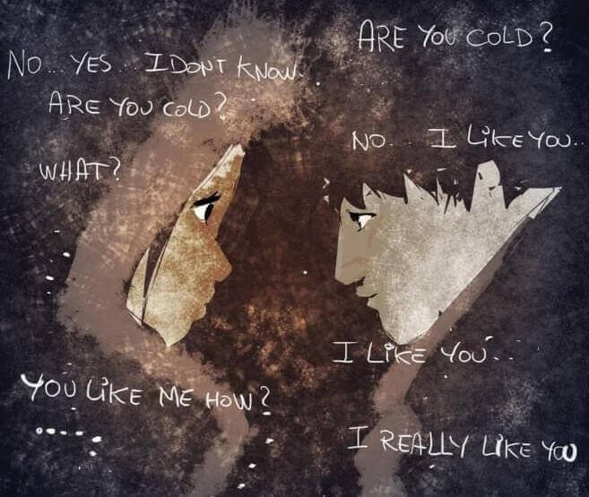 Pareja mirándose a los ojos