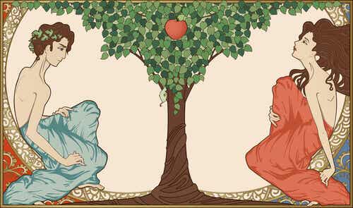 Adán y Eva con la manzana