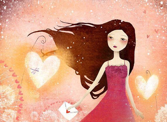 chica con corazón sabiendo que todo es posible