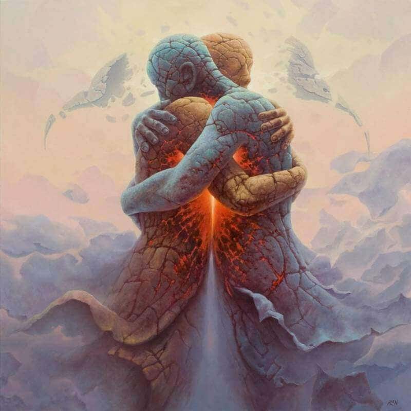 Dos personas abrazándose simbolizando la amabilidad