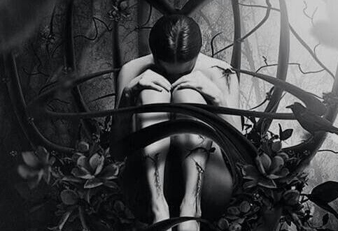 hombre en el centro de un corazón