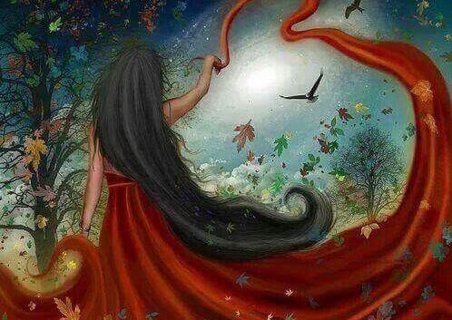 mujer de rojo pensando en hacer el bien