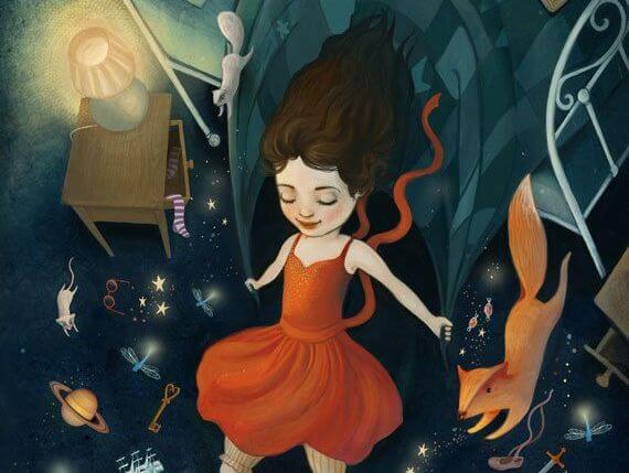 niña feliz con sus animales