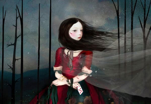 niña con heridas sufriendo por descalificaciones