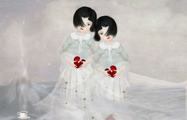 Niñas con corazones