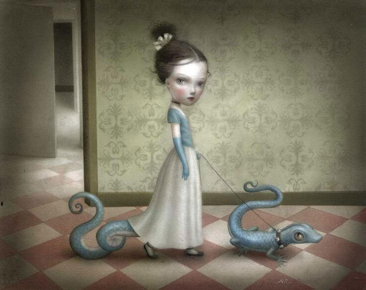 niña con dragones