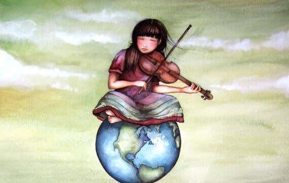 jente som spiller fiolin