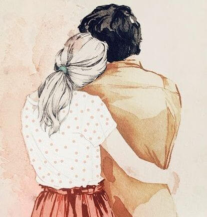 Pareja abrazo
