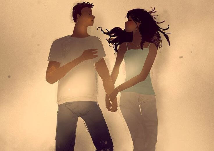Pareja mirándose a los ojos