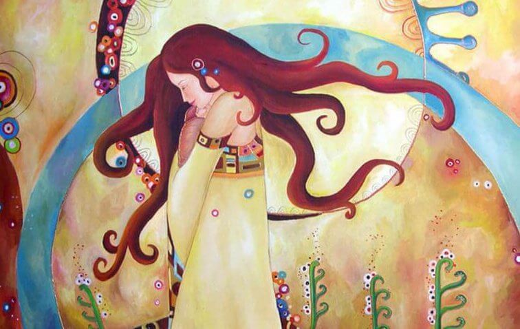 Femme aux yeux fermés