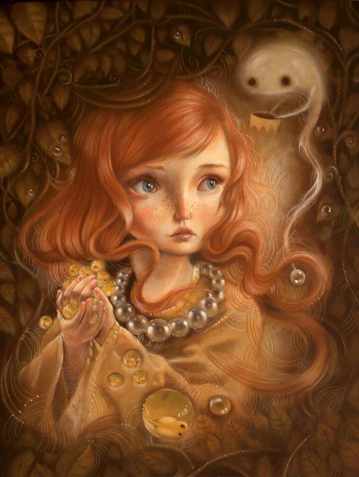 Mujer recogiendo burbujas