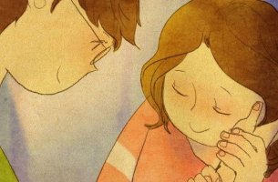 Caricia de un hombre a una mujer