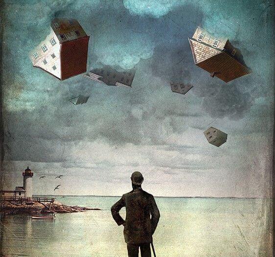 Casas en el aire representando la ansiedad