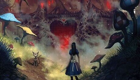 alicia ante un corazón grande