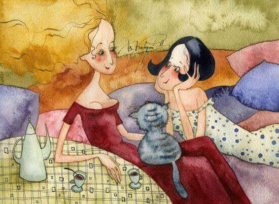 Amigas hablando