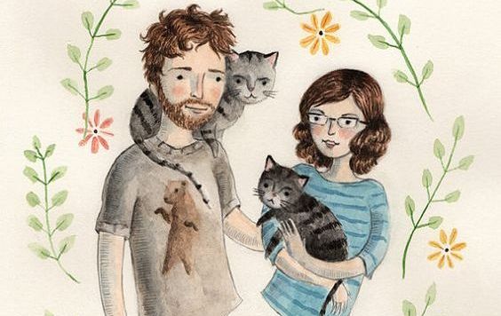 familia-pareja-con-sus-gatos