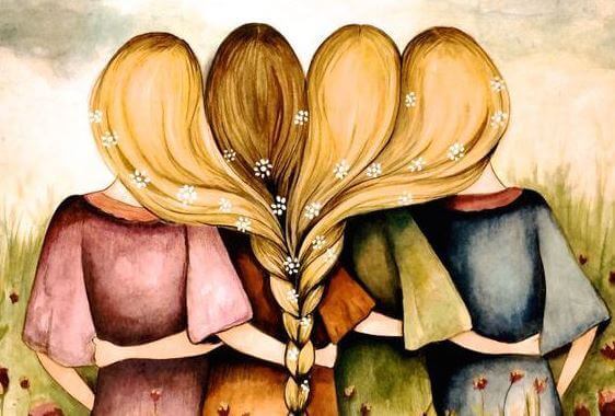 Hermanas abrazadas