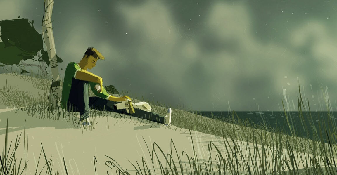 joven sentado con su perro