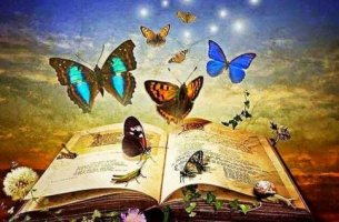 Libro lleno de mariposas