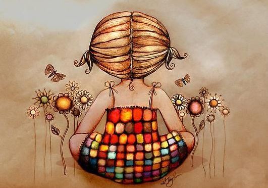 Niña sentada en el suelo