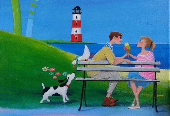 pareja feliz en un banco representando a las personas mentalmente fuertes