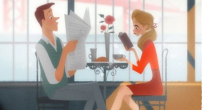 Pareja sentada en un restaurante sin mirarse demostrando el "yo no te importo"