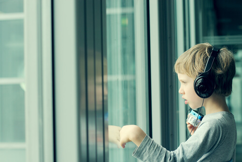 boy listening to music