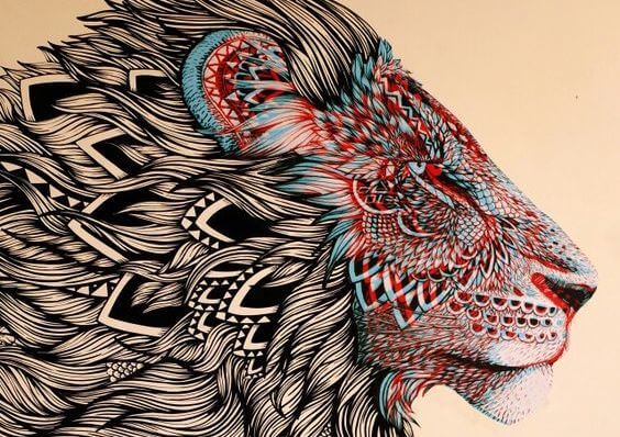 ilustracion de un león