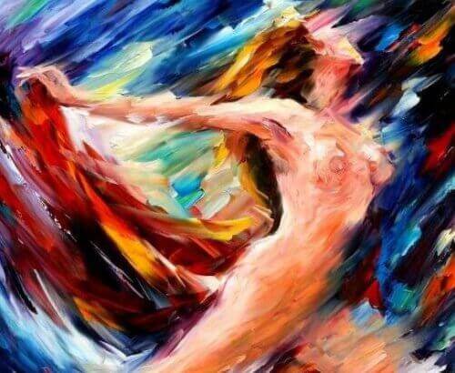 Pintura de mujer disfrutando su sexualidad