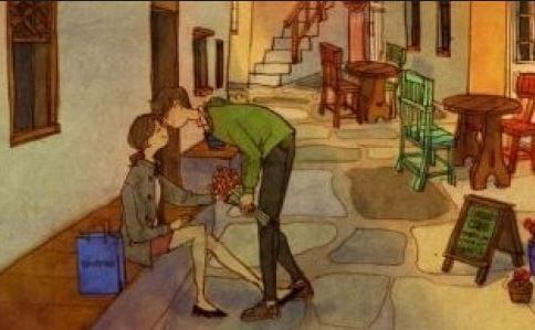 Pareja besándose en la calle