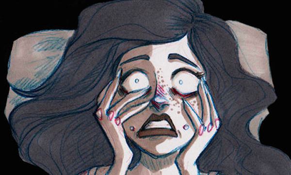 Rostro de mujer con ansiedad