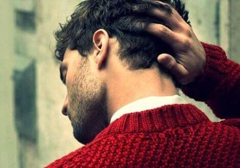 man with red sweater
