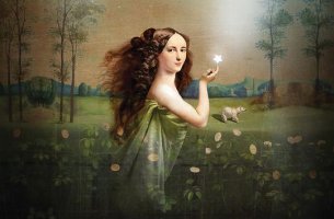 Mujer con estrella en la mano