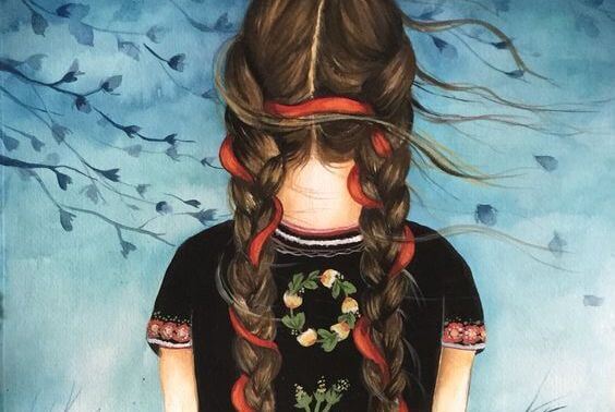 niña de espaldas