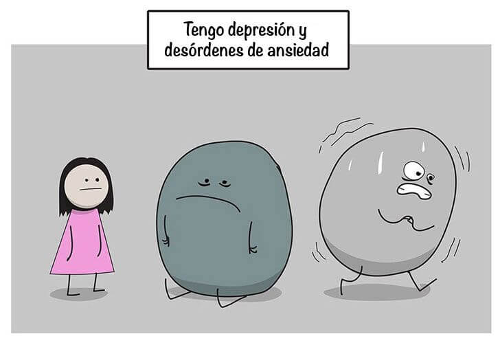 Viñeta 1 del comic de ansiedad y depresión
