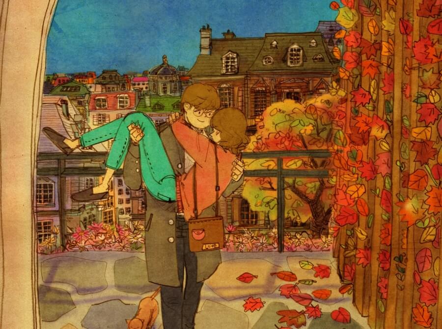 Hombre sosteniendo a su pareja