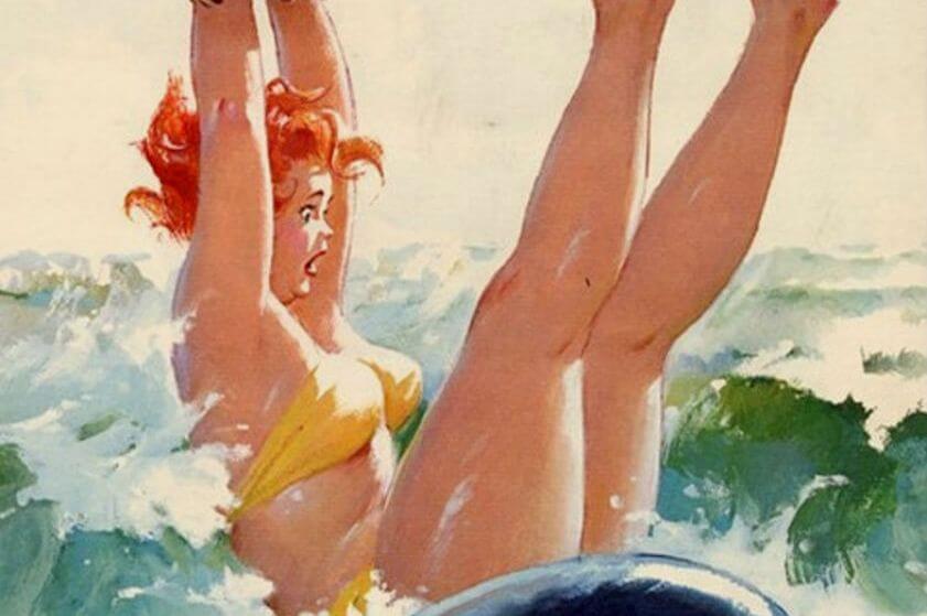 mujer en el agua disfrutando de su sana locura