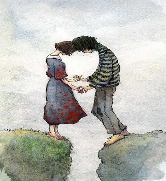 couple on the edge of the abyss