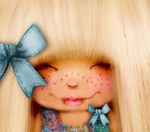 visage de fille heureuse