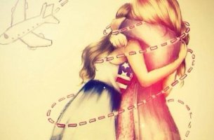 Amigas unidas en un abrazo