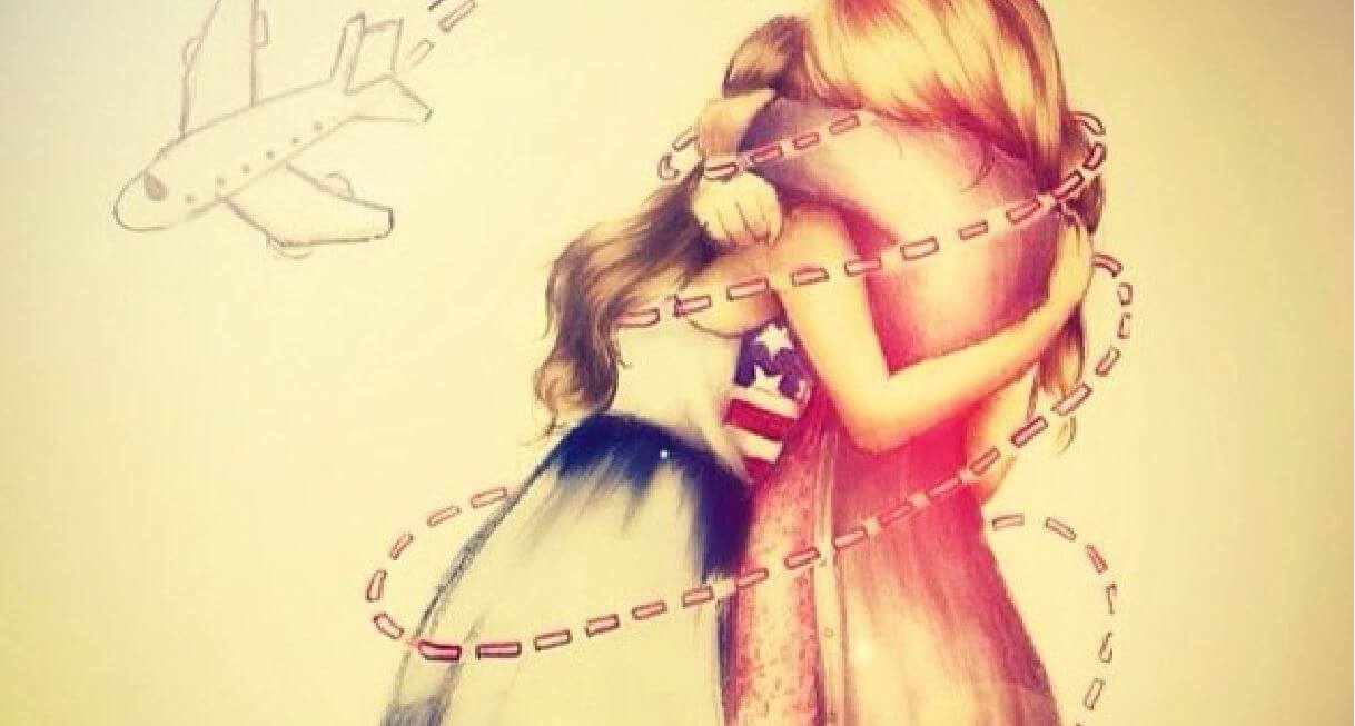 Amigas unidas en un abrazo