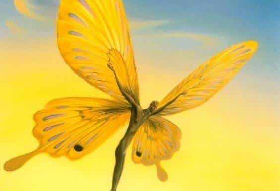 Hombre mariposa simbolizando milagros