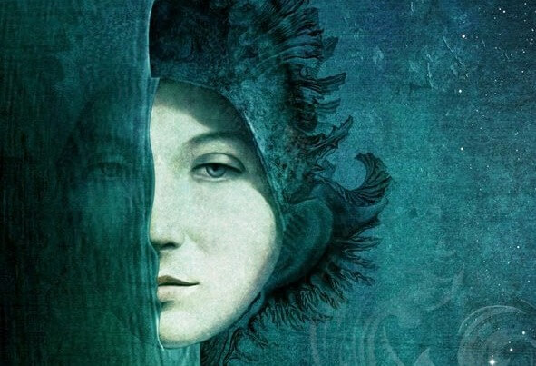 mujer con medio rostro