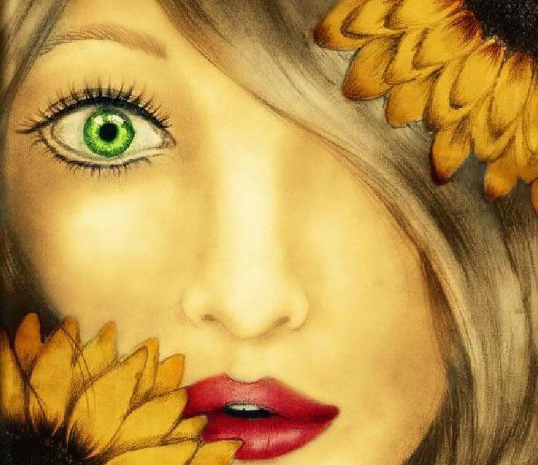 Mujer con mirada profunda