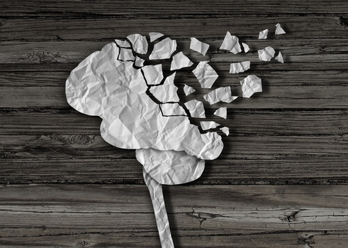 cerveau avec des lésions cérébrales