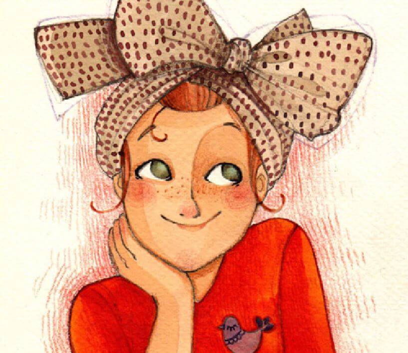 ilustración-anne-soline-mujer-sonriendo