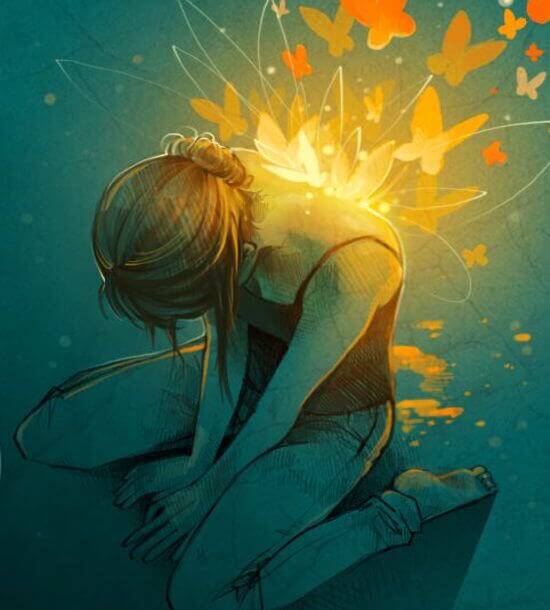 Mujer agachada soportando el enfado