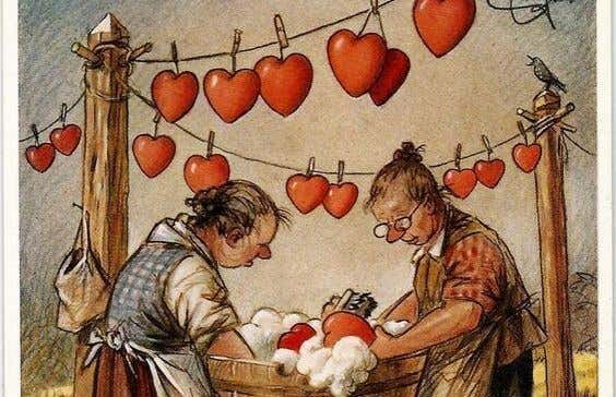 Mujeres lavando un corazón
