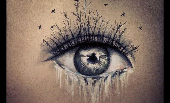 ojo llorando