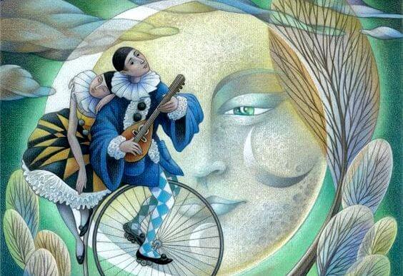 pareja en la Luna